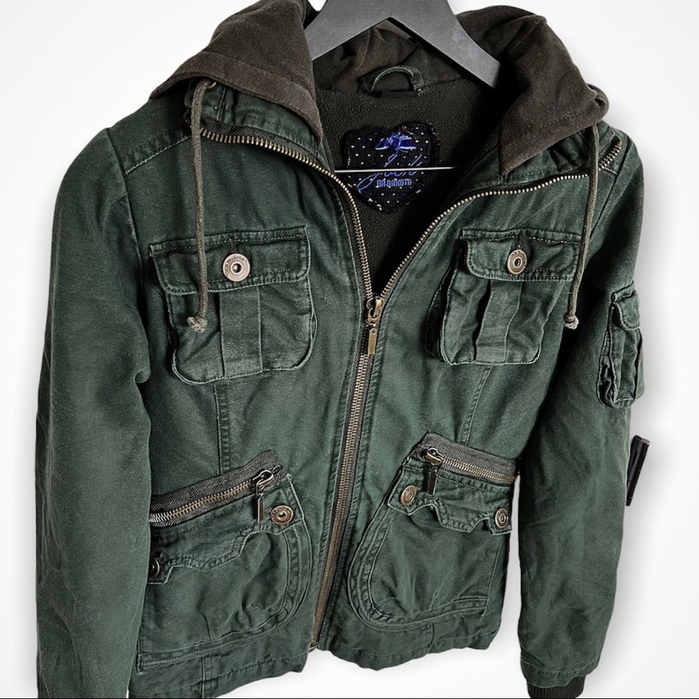 Rare Bella Swan Twilight Jack By BB Dakota GREEN Cargo Jacket Size Small Cosplay - Picture 2 of 10